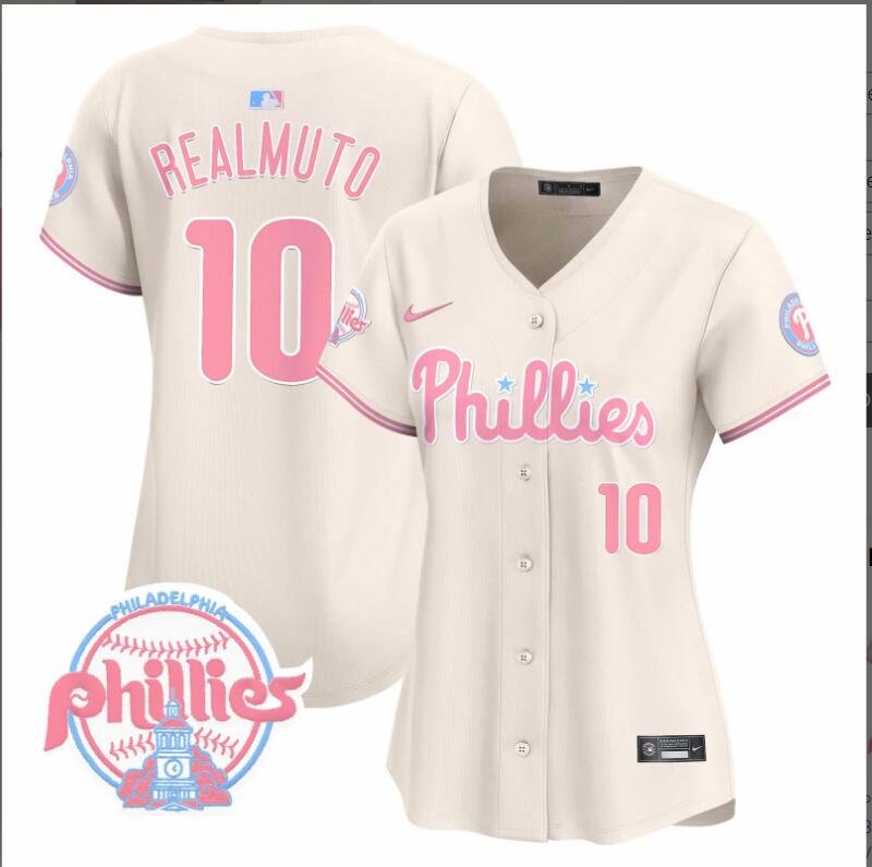 Women Philadelphia Phillies #10 Realmuto ceam 2024 MLB jersey